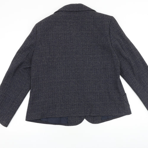 EWM Womens Blue Jacket Blazer Size 10 Button