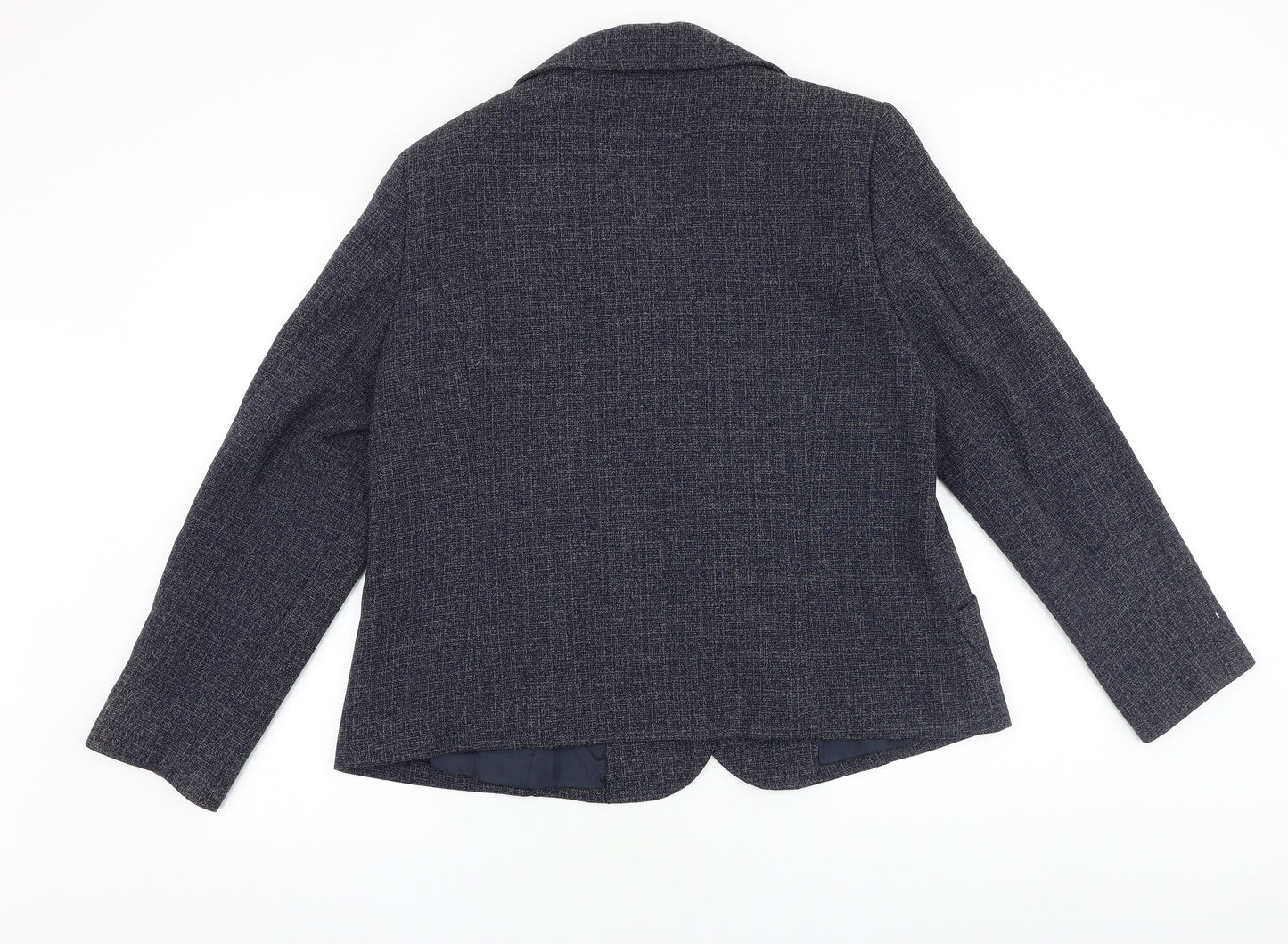 EWM Womens Blue Jacket Blazer Size 10 Button