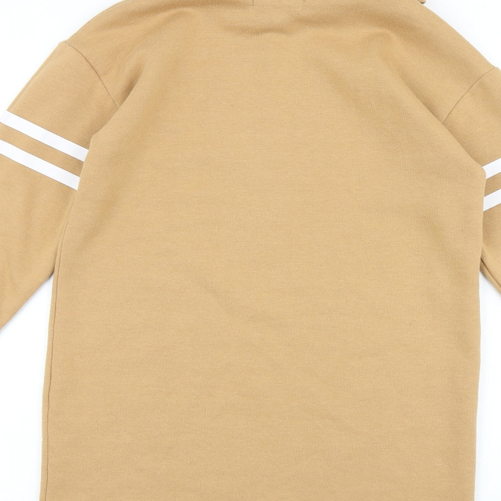Primark Girls Brown Cotton Jumper Dress Size 12-13 Years Round Neck Pullover - Los Angeles Print