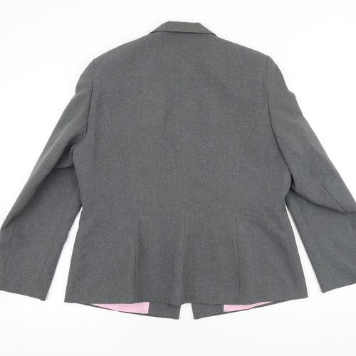 Dorothy Perkins Womens Grey Cotton Jacket Blazer Size 16