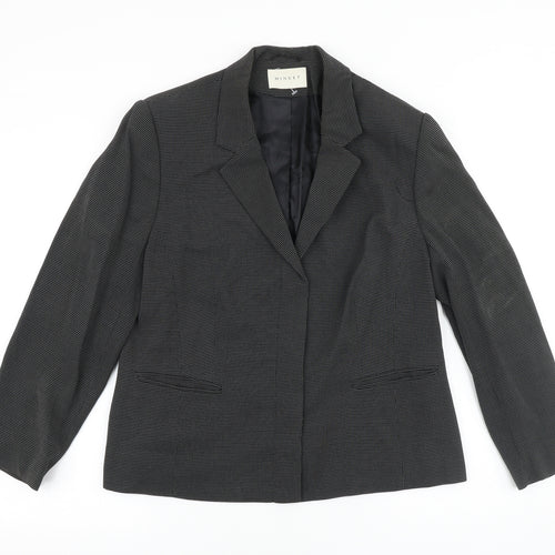 MINUET Womens Black Viscose Jacket Blazer Size 16