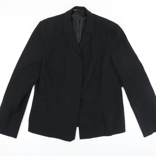Marks and Spencer Womens Black Polyacrylate Fibre Jacket Blazer Size 14