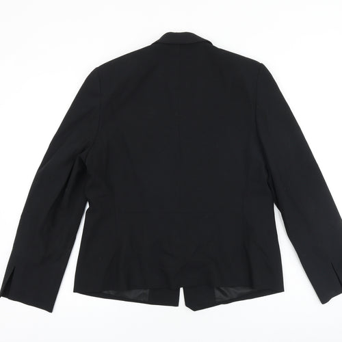 Marks and Spencer Womens Black Polyacrylate Fibre Jacket Blazer Size 14