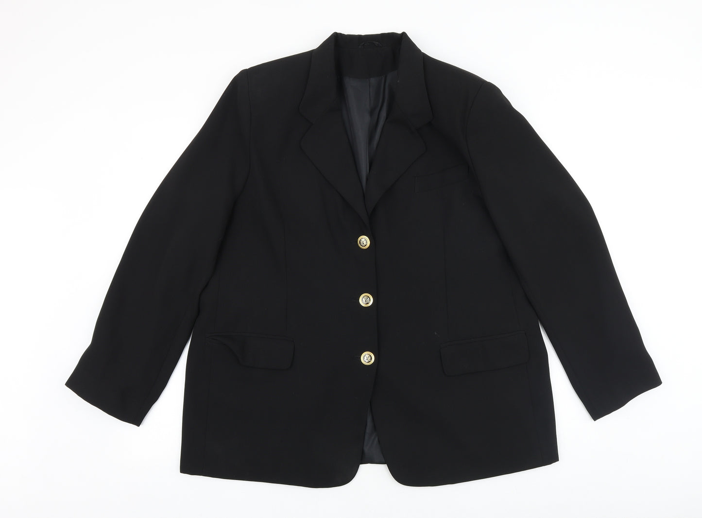 Essentials Womens Black Polyacrylate Fibre Jacket Blazer Size 20