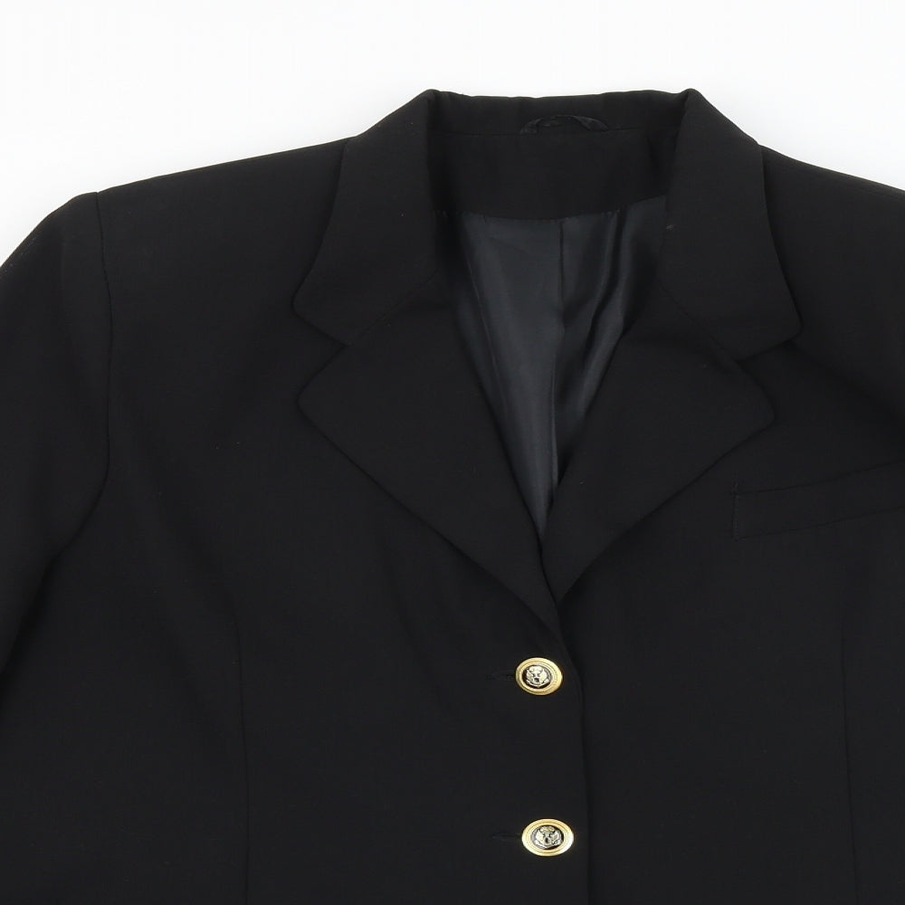 Essentials Womens Black Polyacrylate Fibre Jacket Blazer Size 20