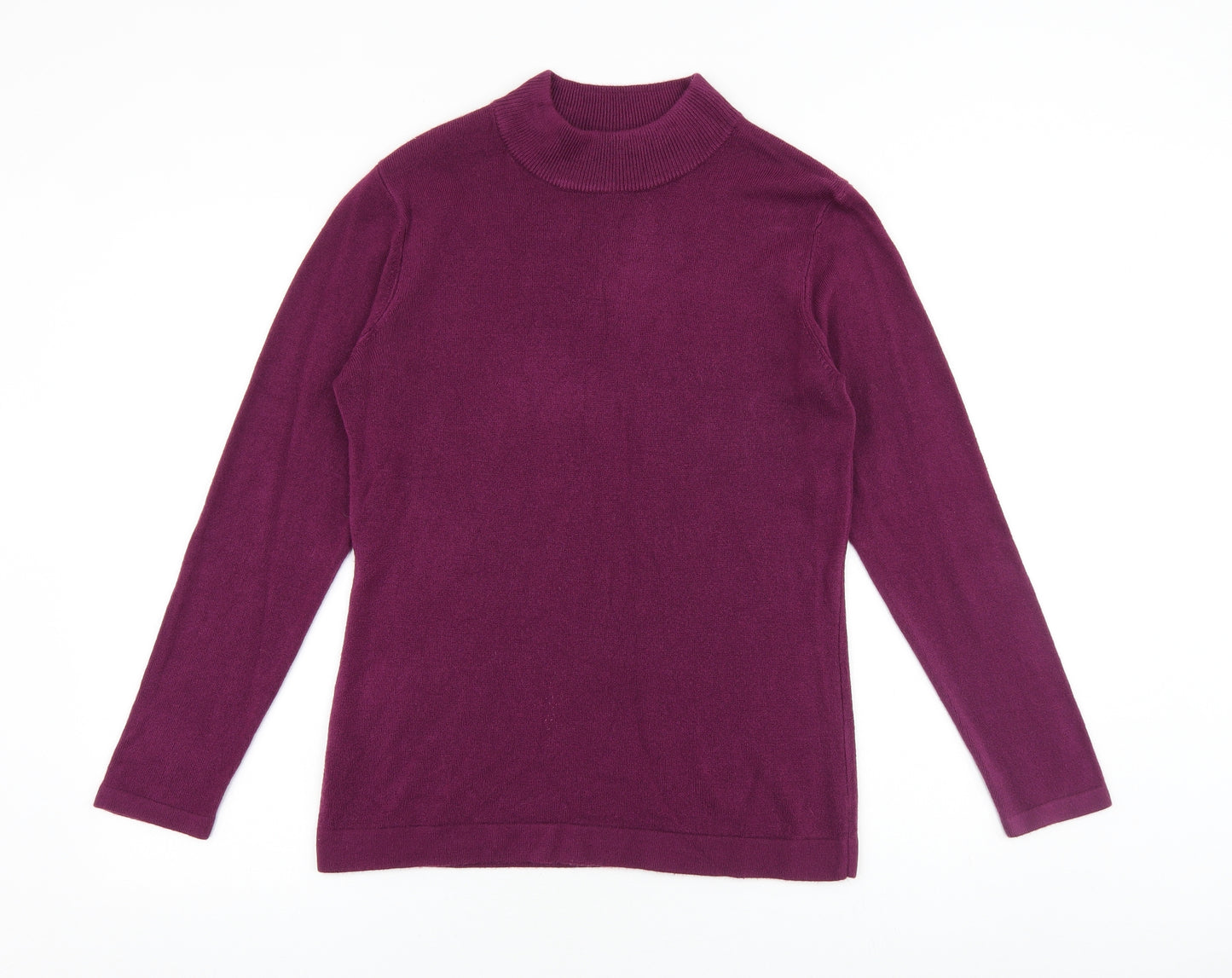 Papaya Womens Purple Round Neck Acrylic Pullover Jumper Size 14