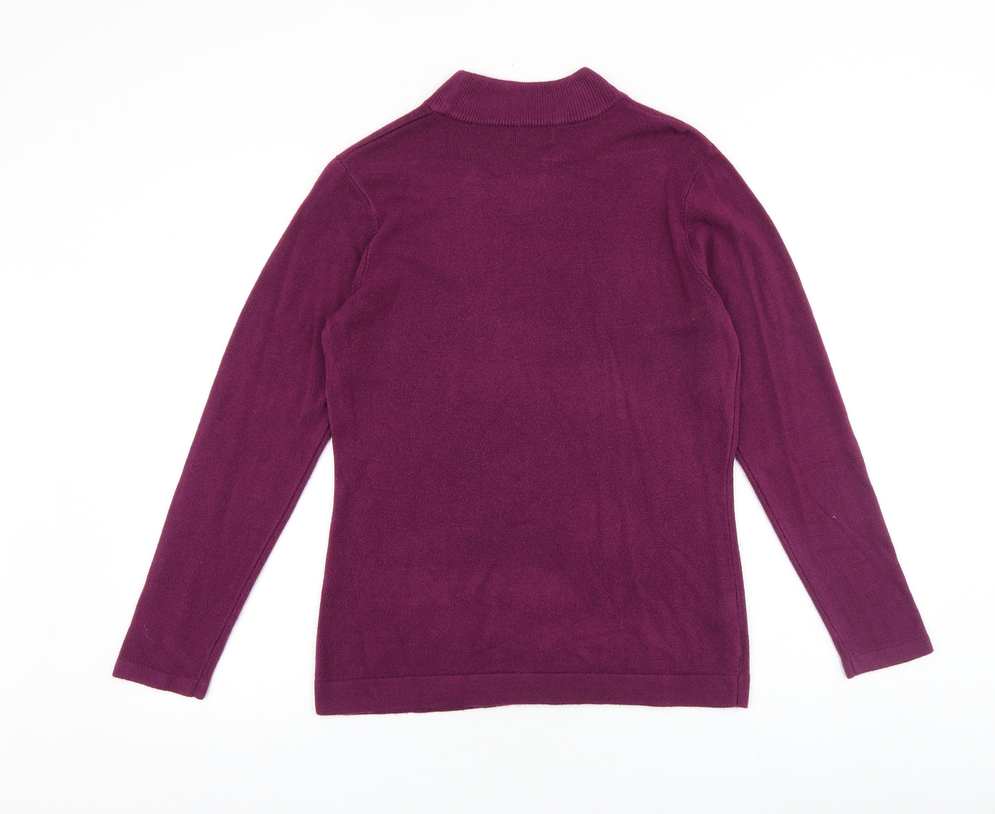 Papaya Womens Purple Round Neck Acrylic Pullover Jumper Size 14