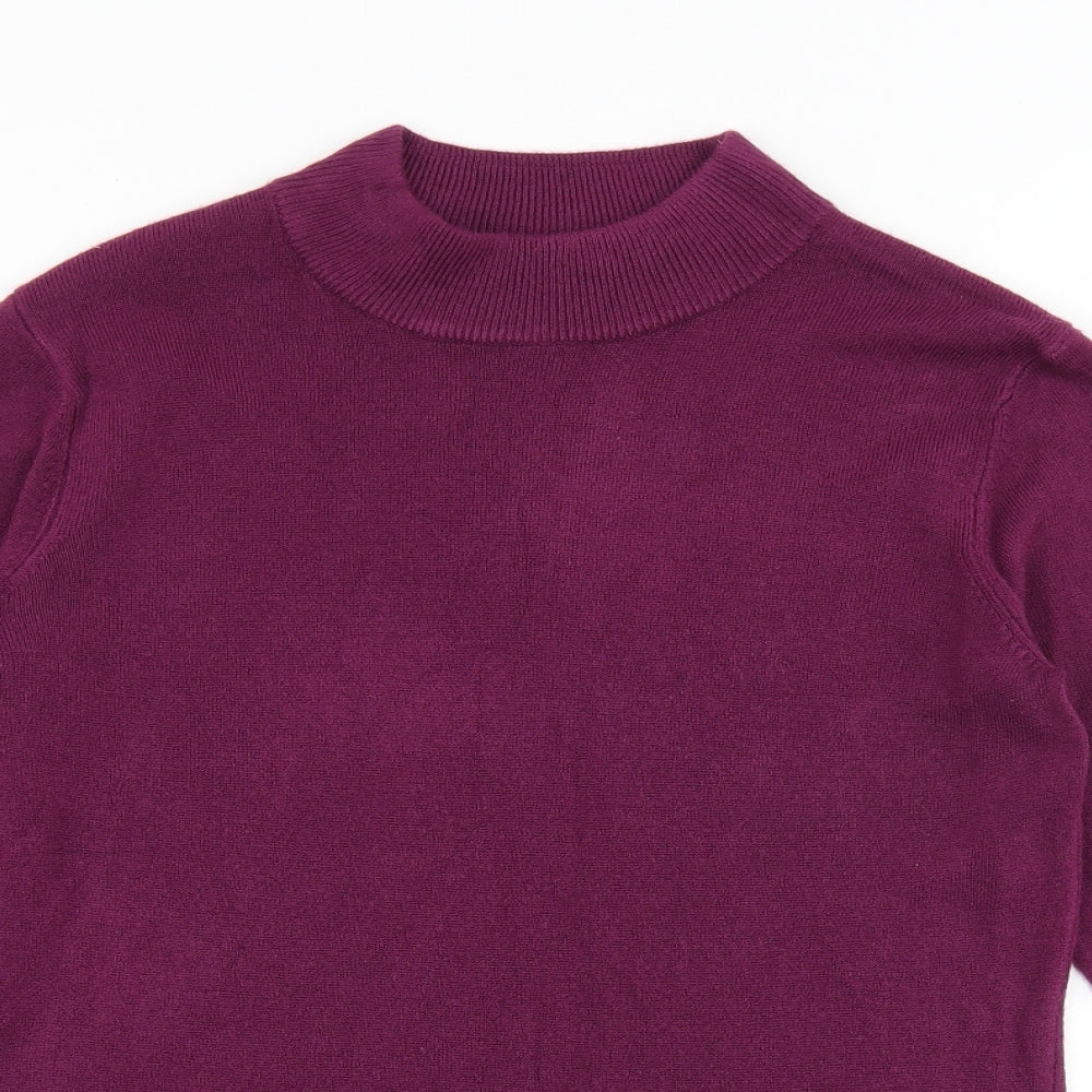 Papaya Womens Purple Round Neck Acrylic Pullover Jumper Size 14