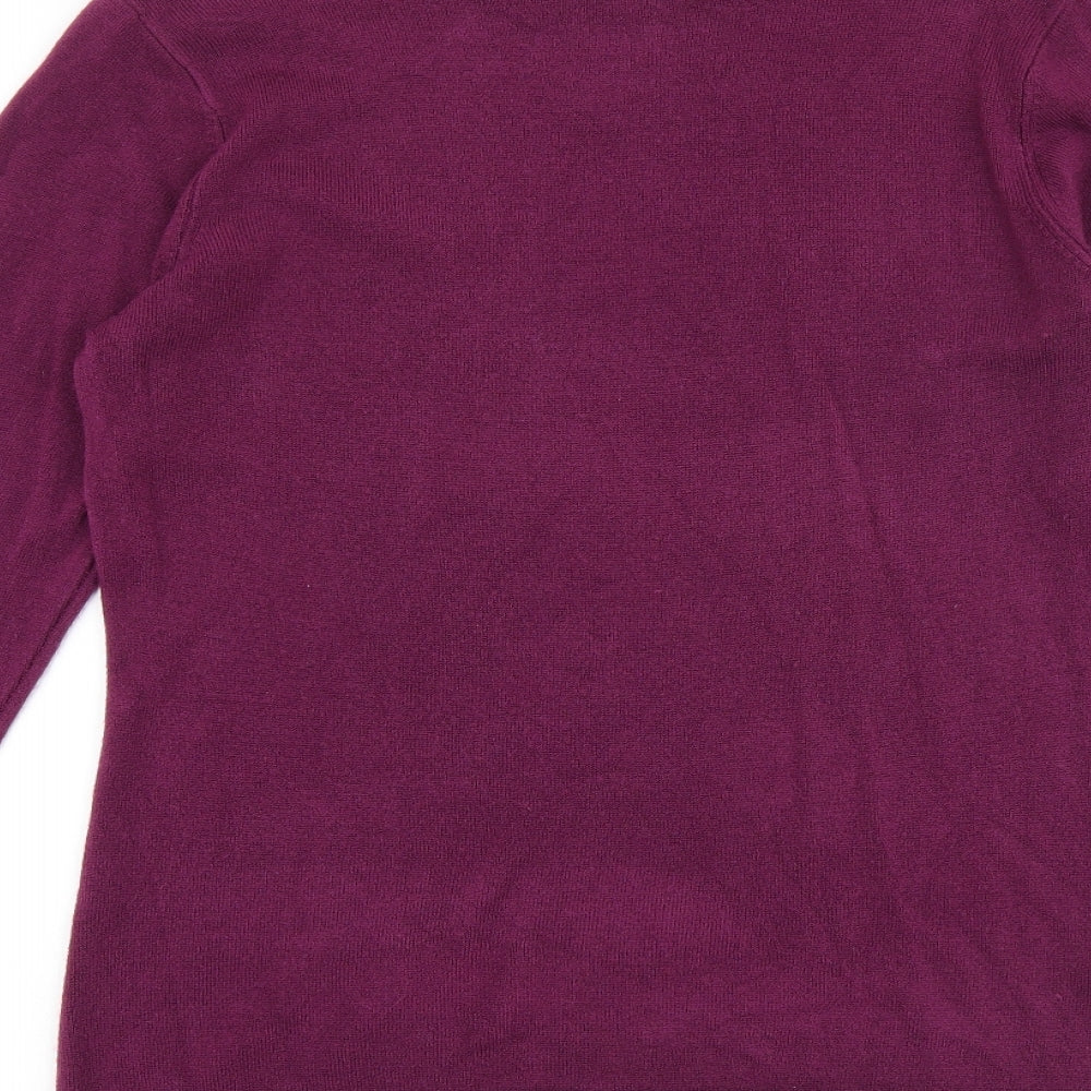 Papaya Womens Purple Round Neck Acrylic Pullover Jumper Size 14