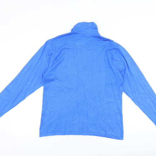 Emreco Womens Blue High Neck Viscose Pullover Jumper Size 16