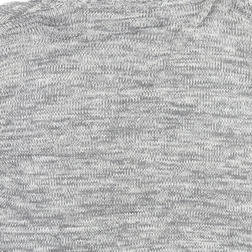 Peacocks Womens Grey Roll Neck Geometric Acetate Pullover Jumper Size M