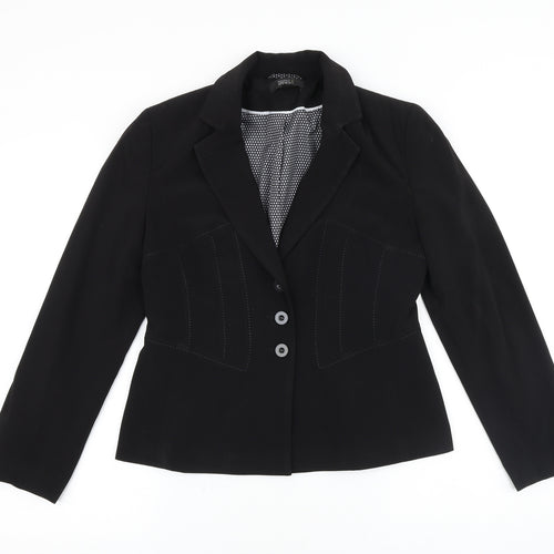 Marks and Spencer Womens Black Polyacrylate Fibre Jacket Blazer Size 10