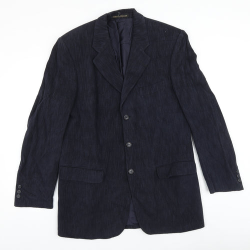 Marks and Spencer Mens Blue Viscose Jacket Blazer Size 40 Regular