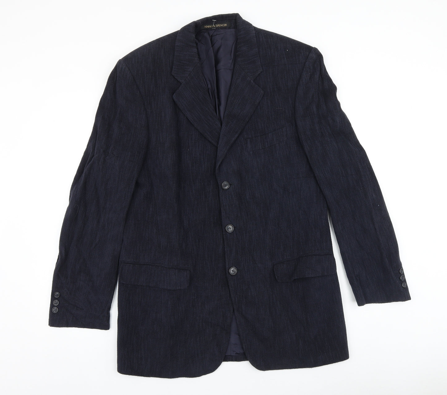 Marks and Spencer Mens Blue Viscose Jacket Blazer Size 40 Regular