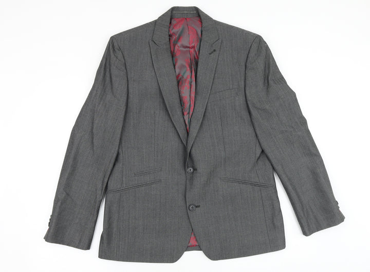 NEXT Mens Grey Cotton Jacket Suit Jacket Size 40 Regular