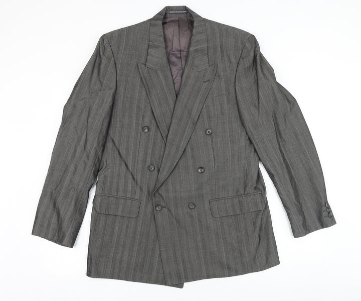 Made In England Mens Grey Viscose Jacket Suit Jacket Size 40 Big & Tall