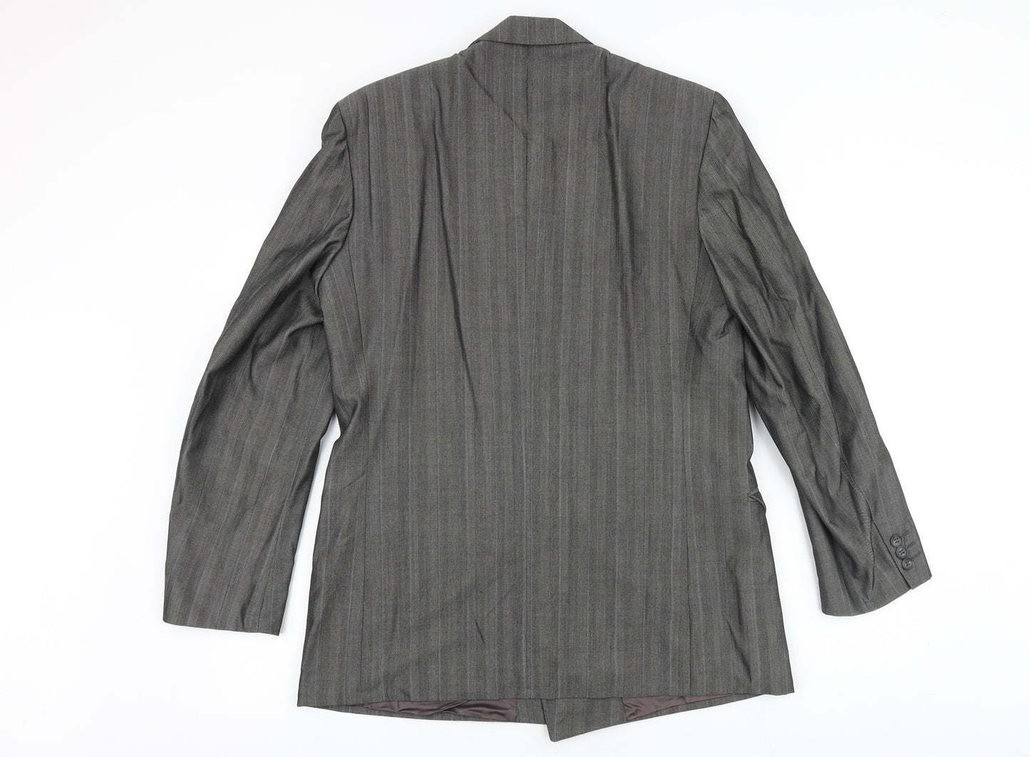 Made In England Mens Grey Viscose Jacket Suit Jacket Size 40 Big & Tall