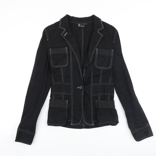 RH Hessar Womens Black Jacket Size 8 Button