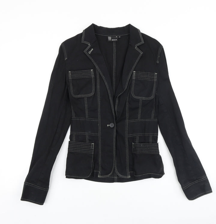 RH Hessar Womens Black Jacket Size 8 Button