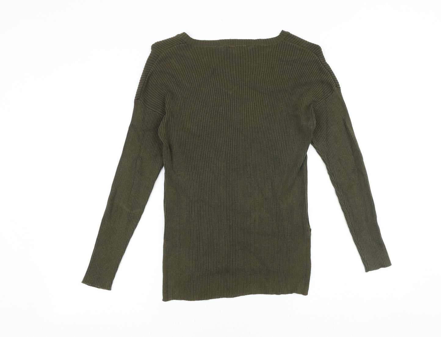 New Look Girls Green V-Neck Viscose Pullover Jumper Size 12-13 Years Pullover