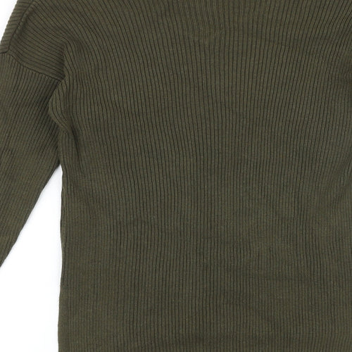 New Look Girls Green V-Neck Viscose Pullover Jumper Size 12-13 Years Pullover