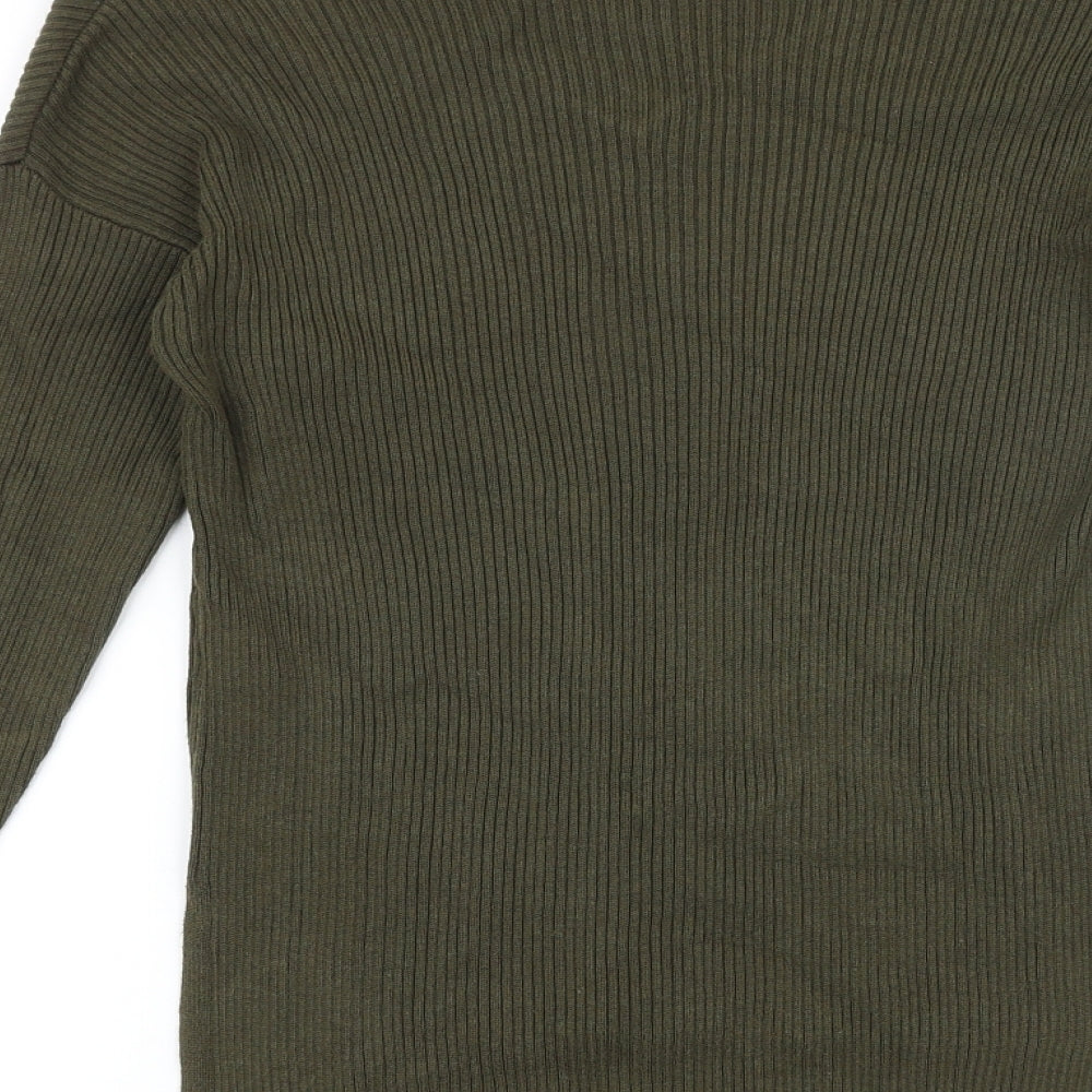 New Look Girls Green V-Neck Viscose Pullover Jumper Size 12-13 Years Pullover