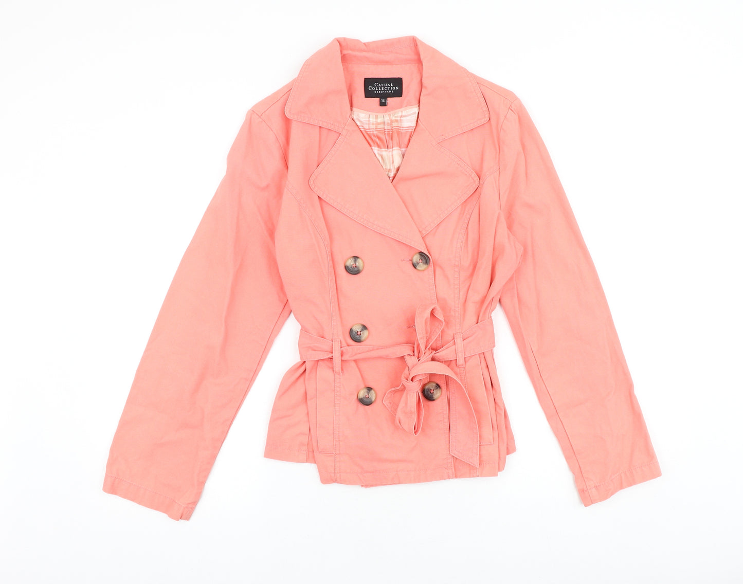 Debenhams Womens Pink Jacket Size 14 Button