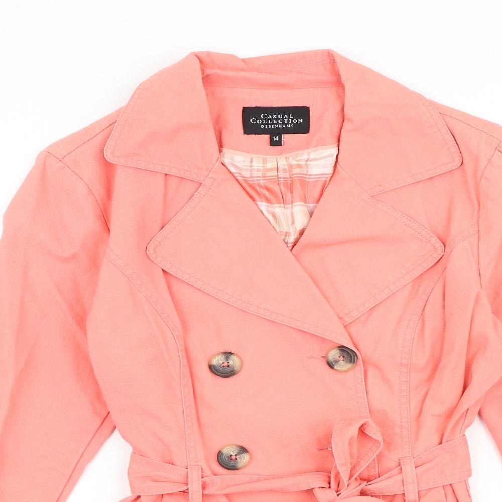 Debenhams Womens Pink Jacket Size 14 Button