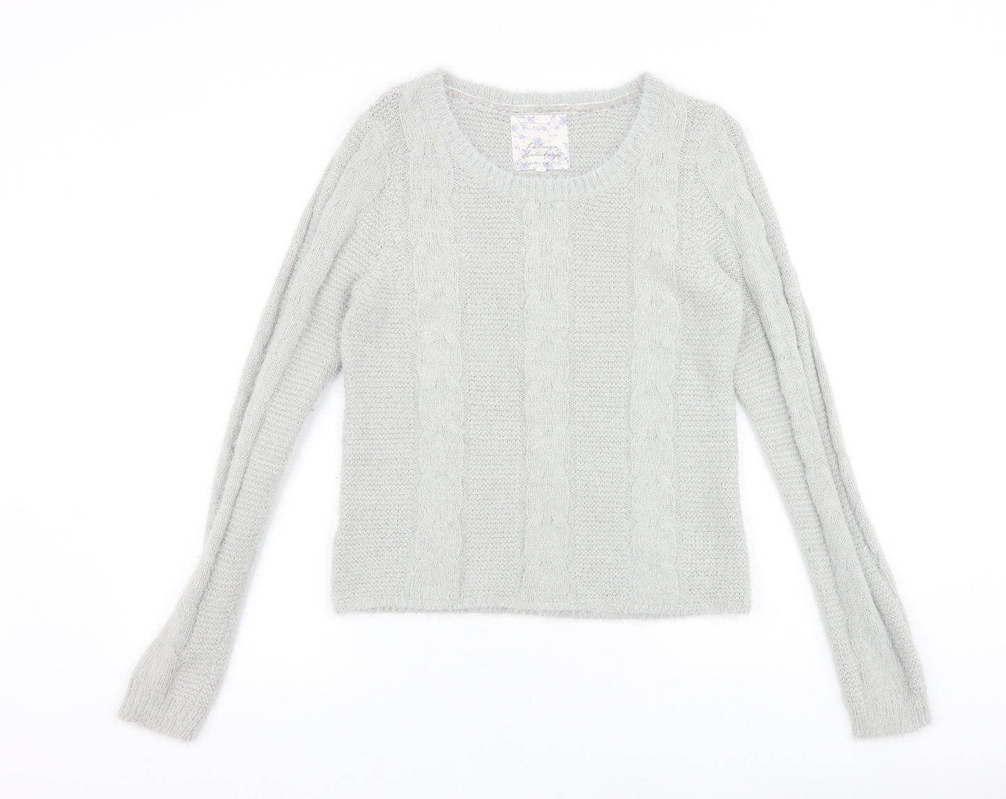 Falmer heritage Womens Grey Scoop Neck Acrylic Pullover Jumper Size 10