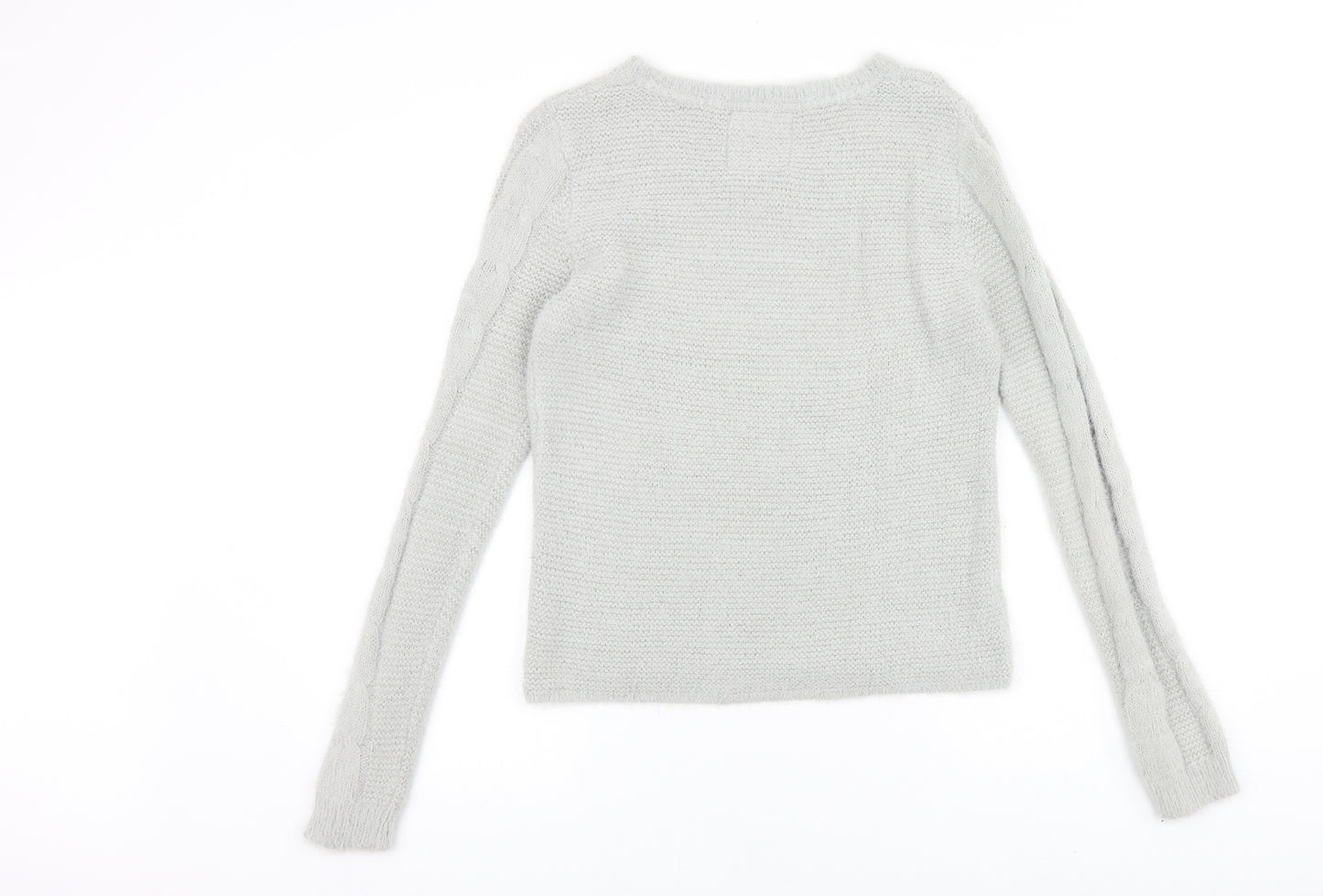 Falmer heritage Womens Grey Scoop Neck Acrylic Pullover Jumper Size 10