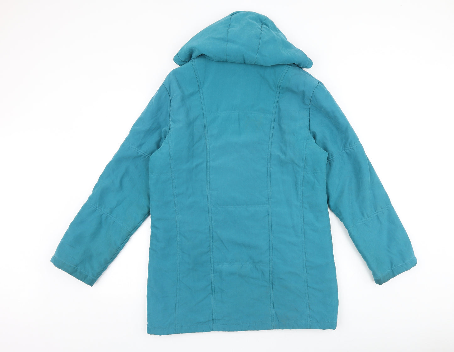 Preworn Womens Blue Overcoat Coat Size 10 Hook & Loop