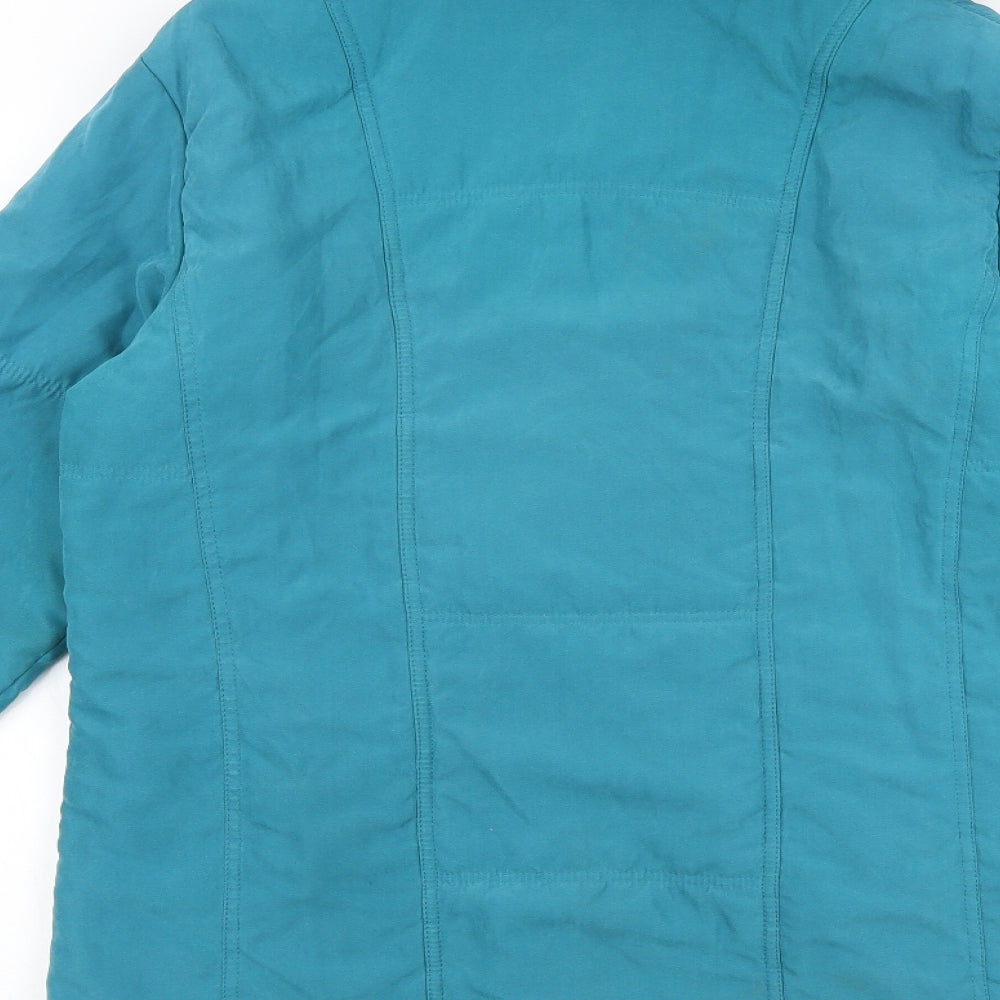 Preworn Womens Blue Overcoat Coat Size 10 Hook & Loop