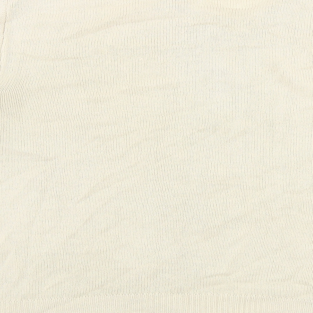 Berkertex Womens Ivory Round Neck Acrylic Cardigan Jumper Size 14