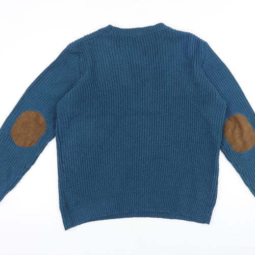 Blancheporte Womens Blue Scoop Neck Acrylic Pullover Jumper Size 18