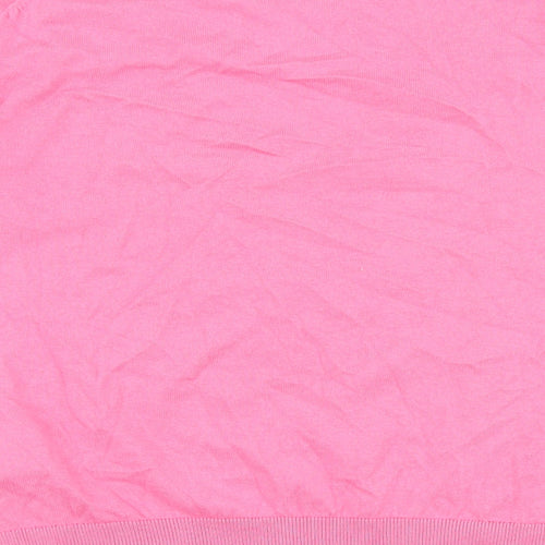Winser London Womens Pink V-Neck Cotton Pullover Jumper Size M