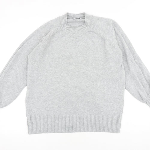 Papaya Womens Grey Crew Neck Polyester Pullover Jumper Size M