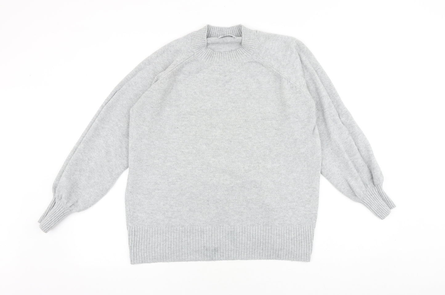 Papaya Womens Grey Crew Neck Polyester Pullover Jumper Size M
