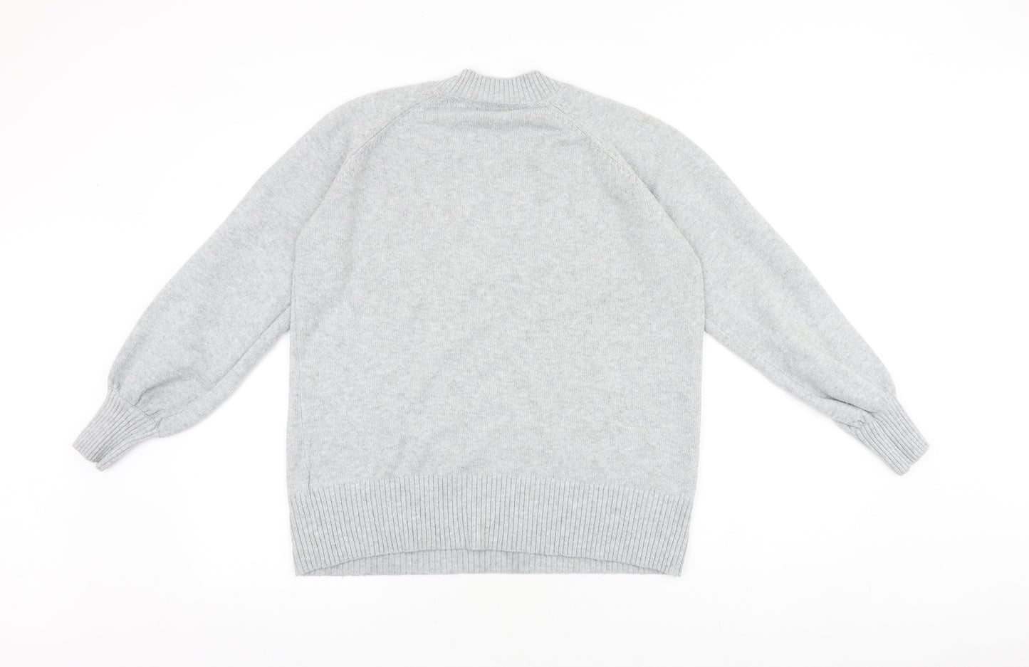Papaya Womens Grey Crew Neck Polyester Pullover Jumper Size M