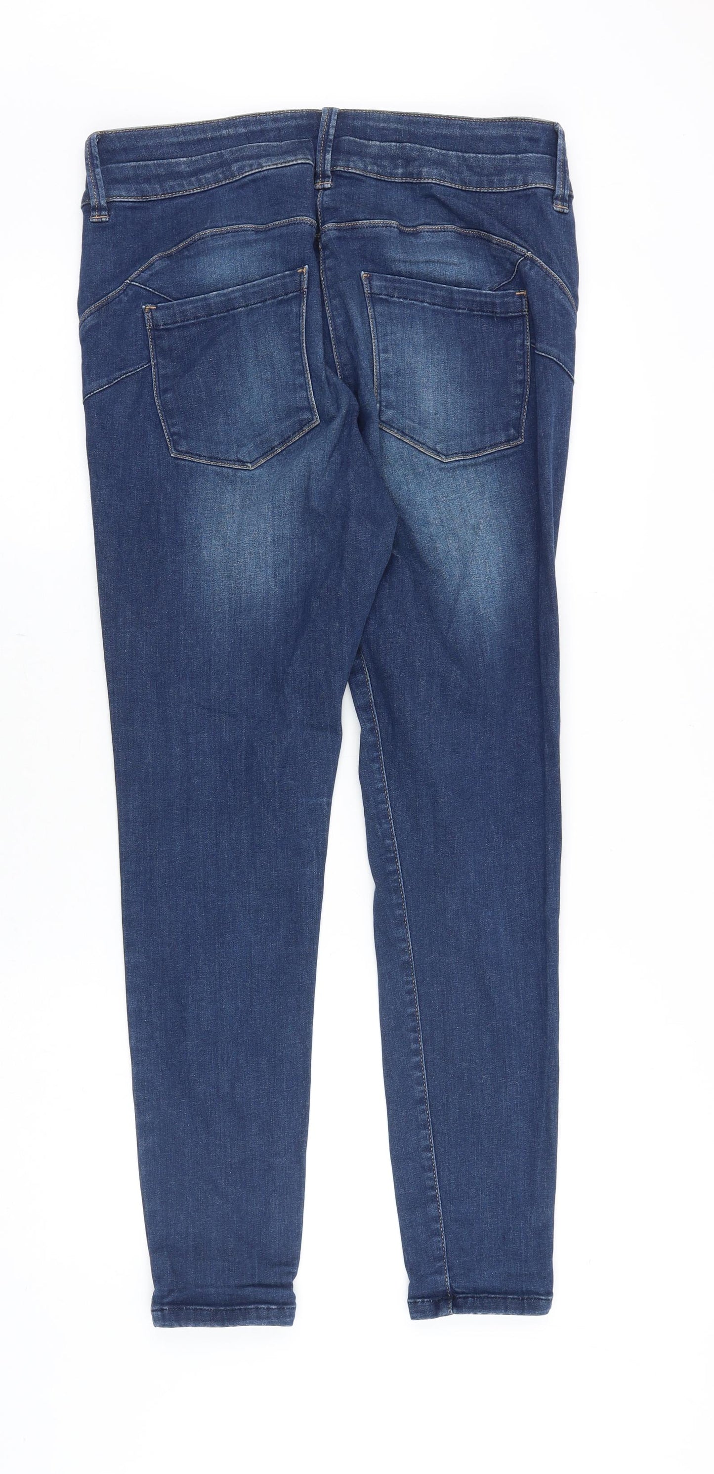 NEXT Womens Blue Cotton Skinny Jeans Size 16 Slim Zip