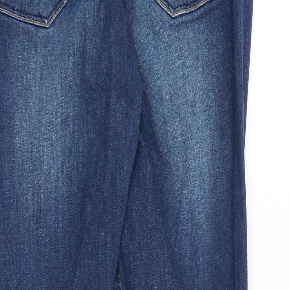 NEXT Womens Blue Cotton Skinny Jeans Size 16 Slim Zip