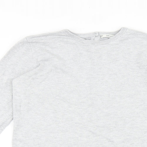 Zara Womens Grey Round Neck Acrylic Pullover Jumper Size M