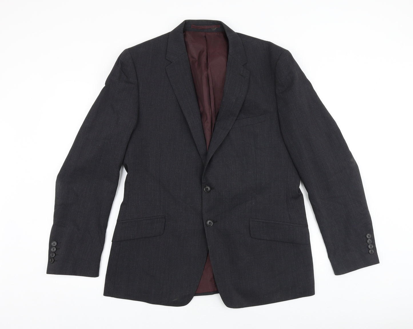 Marks and Spencer Mens Grey Polyester Jacket Suit Jacket Size 42 Regular