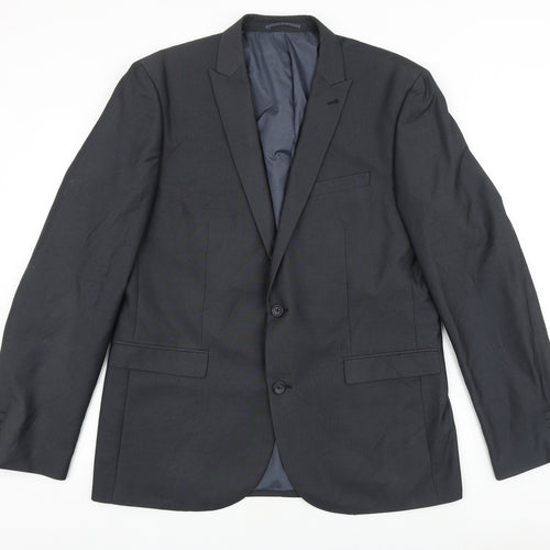 NEXT Mens Grey Polyester Jacket Suit Jacket Size 44 Regular
