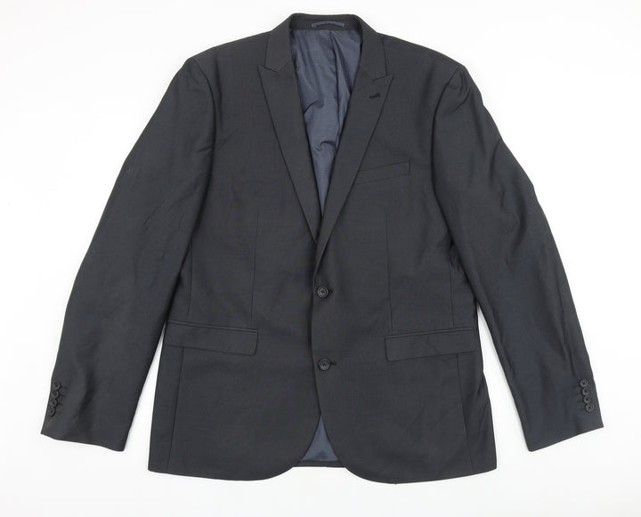 NEXT Mens Grey Polyester Jacket Suit Jacket Size 44 Regular