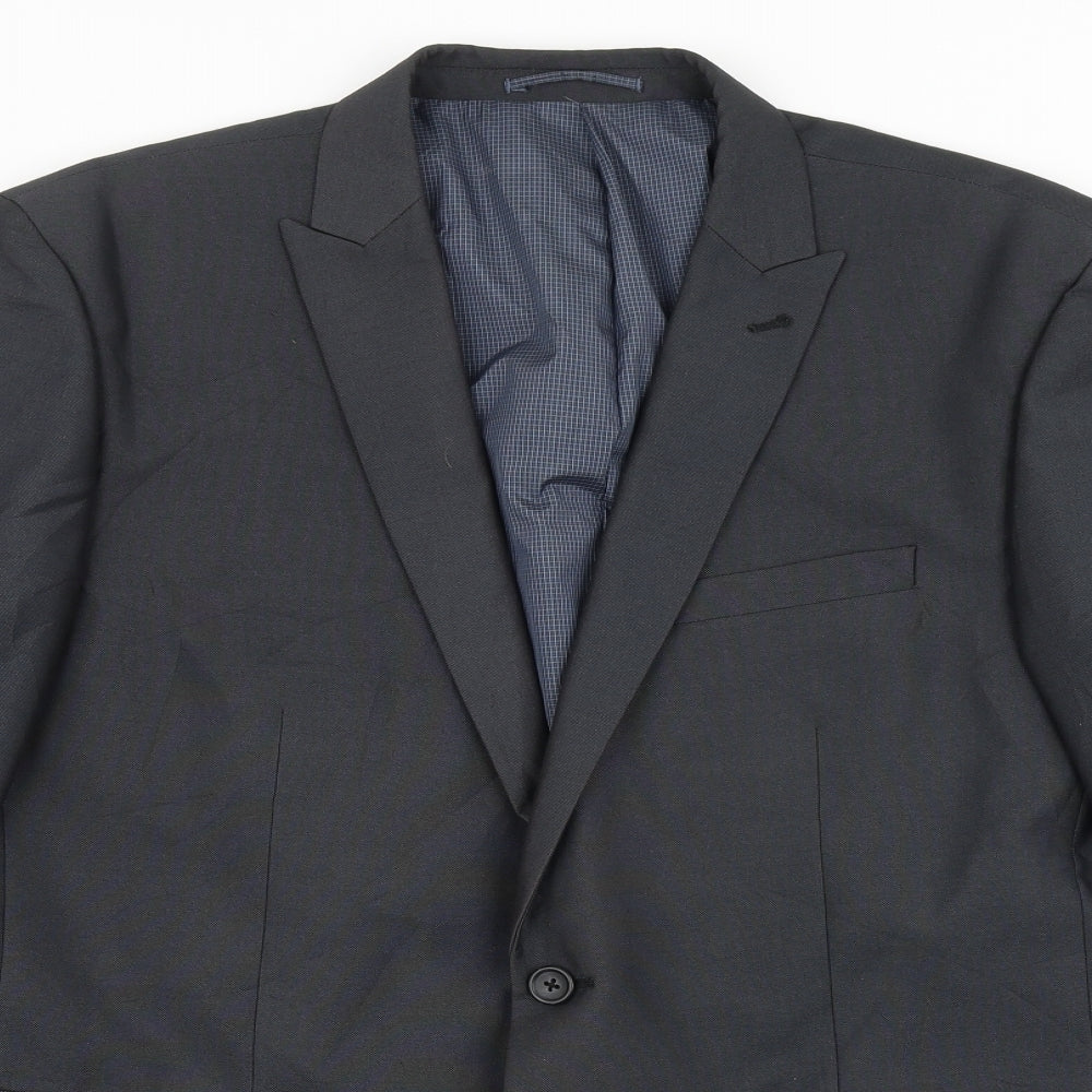 NEXT Mens Grey Polyester Jacket Suit Jacket Size 44 Regular