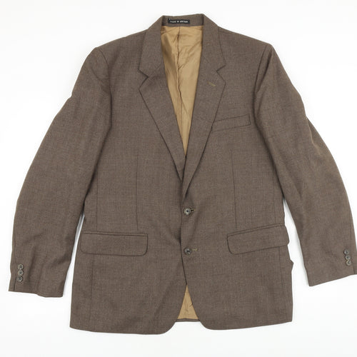 Guards London Mens Brown Polyester Jacket Suit Jacket Size 38 Regular