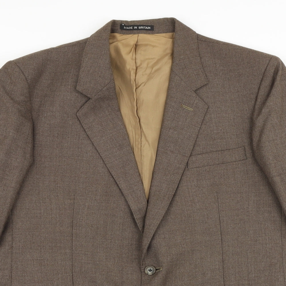 Guards London Mens Brown Polyester Jacket Suit Jacket Size 38 Regular