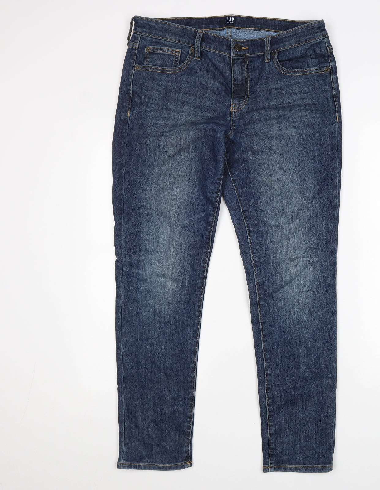 Gap Womens Blue Cotton Straight Jeans Size 31 in L28 in Regular Zip