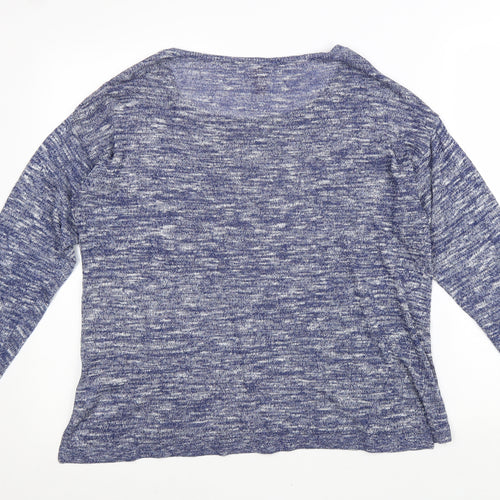 H&M Womens Blue Round Neck Cotton Pullover Jumper Size S
