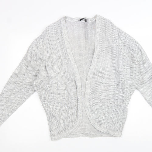 Select Womens Grey V-Neck Acrylic Cardigan Jumper Size 8